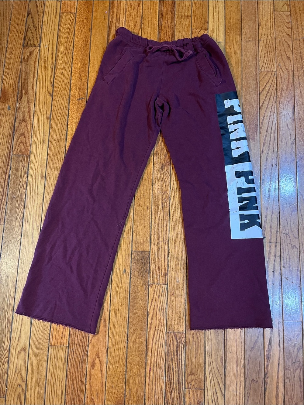 XS Vintage Victorias Secret Maroon Wide Leg Sweatpants PINK